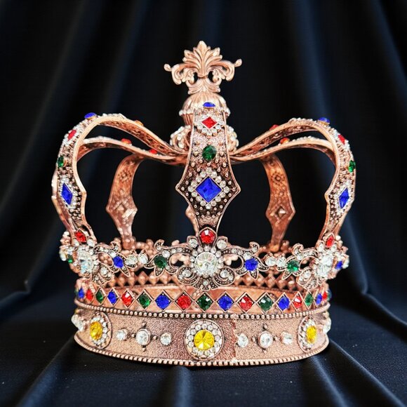 Holy coronation crown. Statement crown, Luxury handmade crown, Cooper crown, XXL - Picture 10 of 10